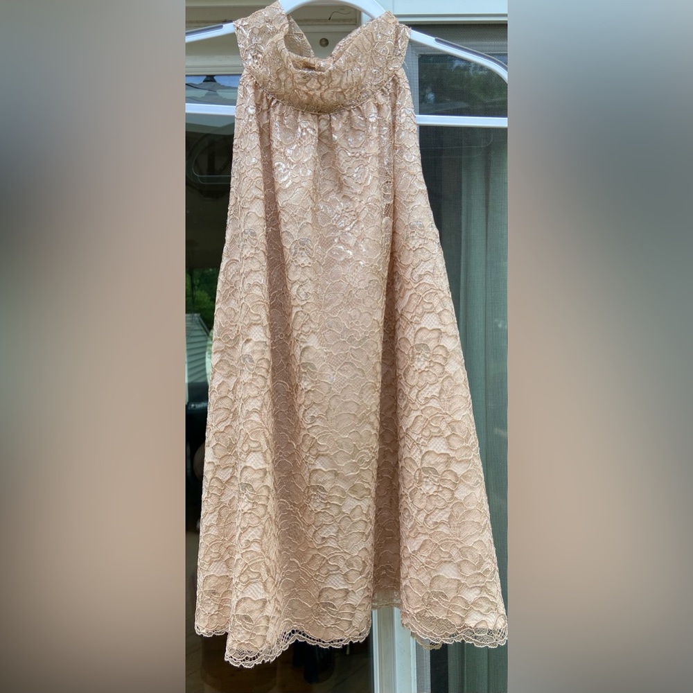 J Crew, XL lace overlay top